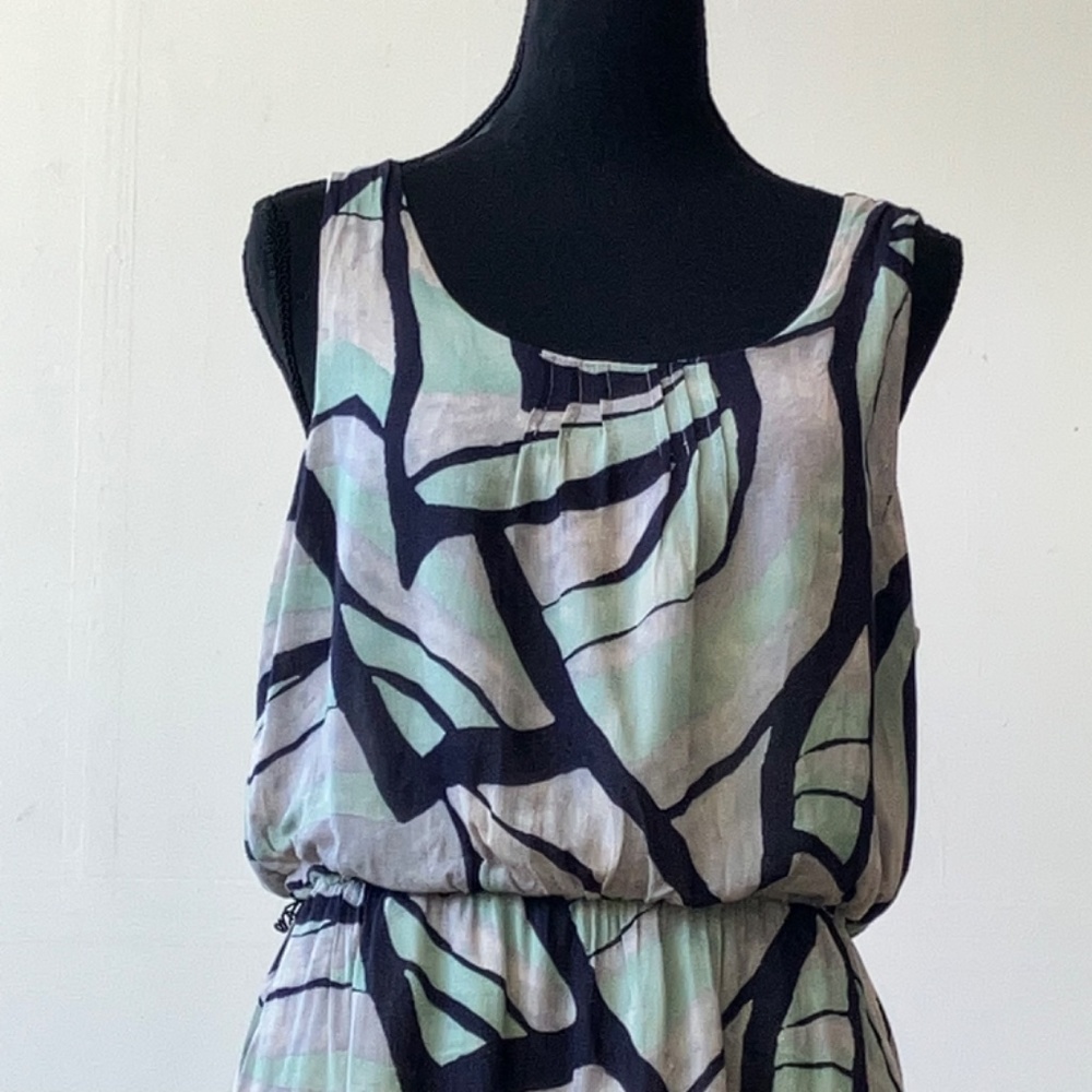 Odille gray, navy and sage, summer dress - Picture 7 of 9
